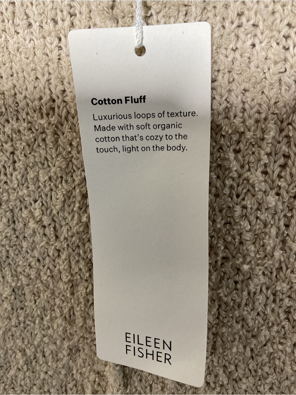 Eileen Fisher Organic Cotton Cashmere Bouclé Crew Neck Sweater XL Oatmeal Beige - Picture 8 of 9
